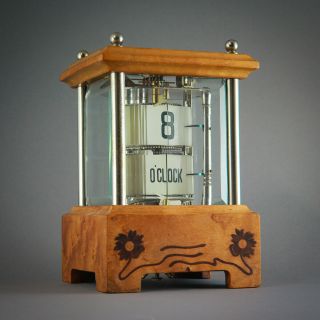 ⏰ 1900 Plato Jump Hour Digital Mystery Desk Flip Clock 8 Day Platform Escapement