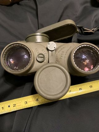 Vintage Antique Steiner Marine Green Binoculars W/caps Large Heavy. 4