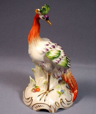 Von Schierholz Porcelain Exotic Bird Paradise Crane Peacock Dresden Germany
