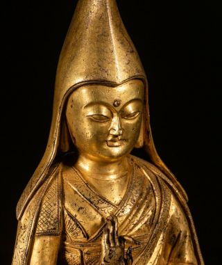 19th Chinese Antique Gilt Bronze Figure Of Buddha 6