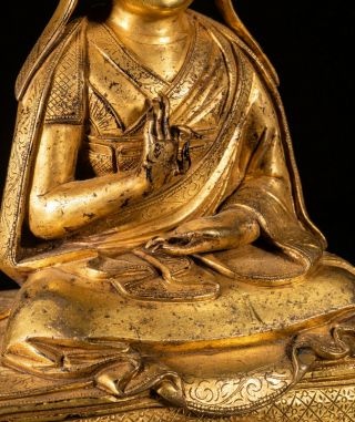 19th Chinese Antique Gilt Bronze Figure Of Buddha 7