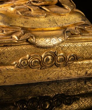 19th Chinese Antique Gilt Bronze Figure Of Buddha 8