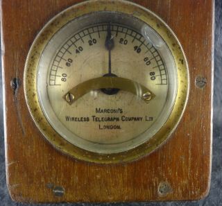 Antique 1910 Marconi London Telegraph Galvanometer Ammeter With Paper