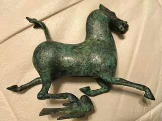 SIGNED Chinese Bronze sculpture repro.  GANSU flying heavenly horse on a swallow 2