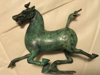 SIGNED Chinese Bronze sculpture repro.  GANSU flying heavenly horse on a swallow 3