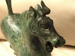 SIGNED Chinese Bronze sculpture repro.  GANSU flying heavenly horse on a swallow 6