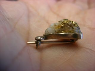 Antique 14k Gold Rush Ore Nugget Brooch Pin 2.  44g 228