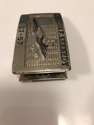 USS John F.  Kennedy CV - 67 Belt Buckle,  & Uss George Washington CVN - 73 & Hat 8