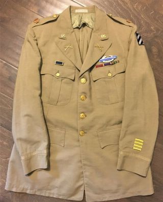 Wwii Us Army Officers Dress Coat - 3rd Infantry Division - Major