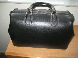 Vintage - Antique Black Leather / Medical Doctor ' s Bag 2