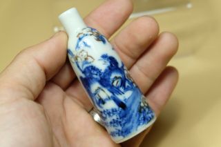 Chinese Underglazed - Blue Copper - Red And Blue White Snuff Bottles. 2