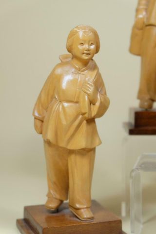 Chinese Wood Carving of Five Figurines - Cultural Revolution 2