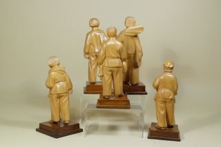 Chinese Wood Carving of Five Figurines - Cultural Revolution 6