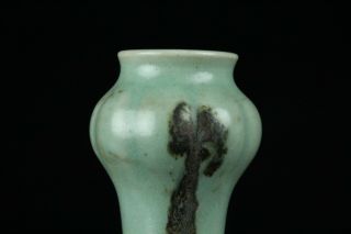 APR261 CHINESE LONGQUAN CELADON PORCELAIN IRON GLAZE POINTED BOTTLE VASE 6