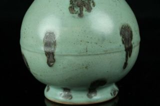 APR261 CHINESE LONGQUAN CELADON PORCELAIN IRON GLAZE POINTED BOTTLE VASE 8