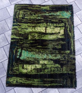 ABSTRACT Vintage 1960 ' s RYA Shag Rug MID - CENTURY DANISH MODERN Eames MCM Denmark 2