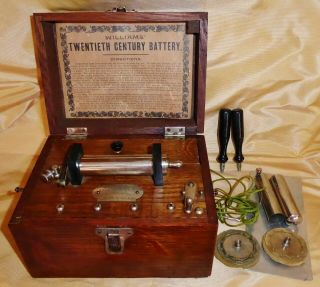 Antique Quack Medical Electrical Device Faradic Williams Battery Shock Therapy