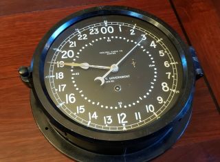 Us Navy Chelsea Ships Clock 8.  5 Inch Dial Serial 24 Hr Dial