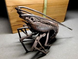 SIGNED Lobster JIZAI - OKIMONO Statue 19thC Japanese Antique Articulated Model 2