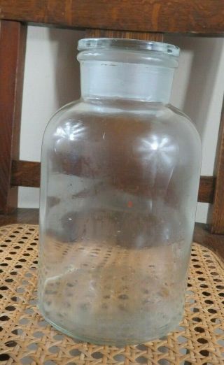Rare Wide Mouth And Matching Stopper Antique T.  C.  W Co Usa Lab Bottle