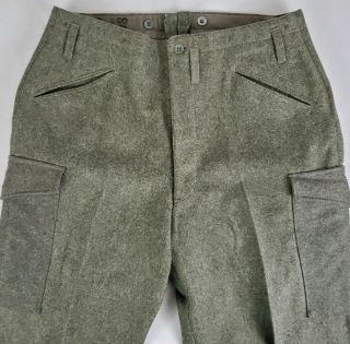 Vtg Abc Stockholm Swedish Military Wool Cargo Pants Trousers 36x32 Ankle Binders