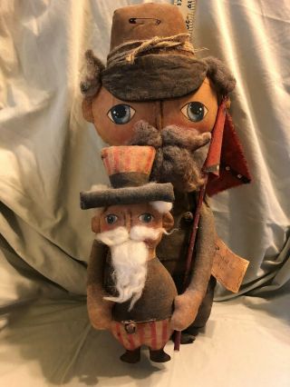 Primitive 4 Th Of July Folk Art Civil War Back In The Fold Soldier.