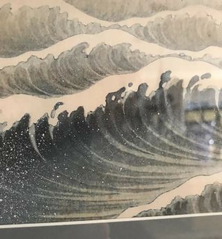 Watanabe Seitei (Shotei) Woodblock Print Flying Bird Seagull Ocean Wave 7