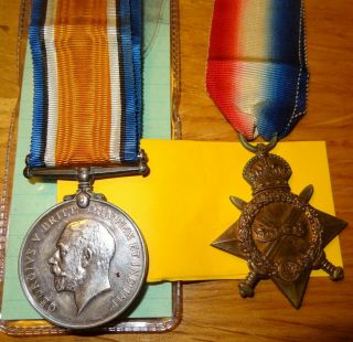 Wwi British Star And War Medal Pair Lichtenburg Kdo