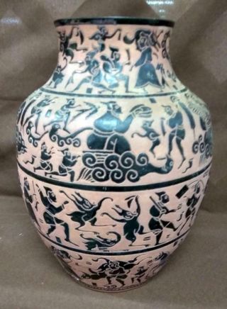 Old Vintage Asian Art Pottery Vase Artist Signed Chinese Japanese Ceramic