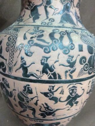 Old Vintage Asian Art Pottery Vase Artist Signed Chinese Japanese Ceramic 3