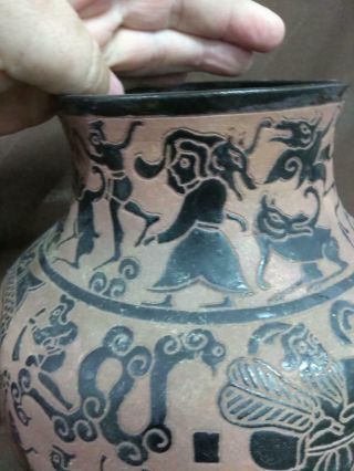 Old Vintage Asian Art Pottery Vase Artist Signed Chinese Japanese Ceramic 4
