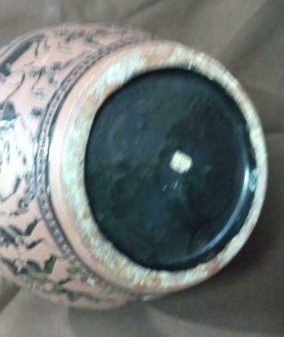 Old Vintage Asian Art Pottery Vase Artist Signed Chinese Japanese Ceramic 8