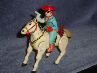 Tin Windup Lone Ranger On A Tin Horse (vf) 1950 