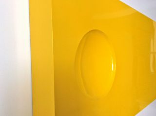 Primrose Yellow Metal Wall Sculpture Signed POP Art Mid Century Modern 2