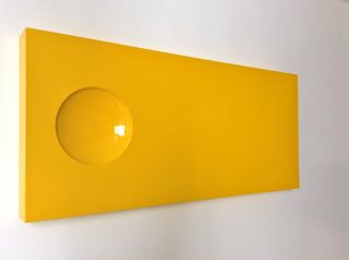 Primrose Yellow Metal Wall Sculpture Signed POP Art Mid Century Modern 4