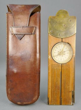 Antique Isidoro Gluck Mexico City Engineering Pivot Level Compass Tool England