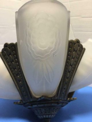 ART DECO SLIP SHADE 5 LIGHT CEILING CHANDELIER HANGING FIXTURE 9