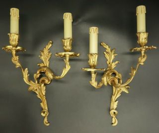 Large Sconces Stamped,  Louis Xv Style End 19th - Bronze - French Antique