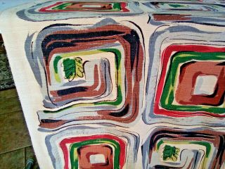 Vintage mid century modern barkcloth art deco abstract fabric fabulous 4