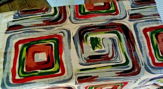 Vintage mid century modern barkcloth art deco abstract fabric fabulous 5
