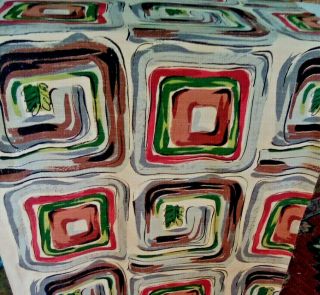 Vintage mid century modern barkcloth art deco abstract fabric fabulous 8