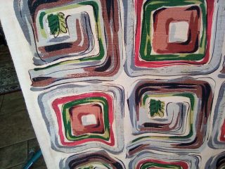 Vintage mid century modern barkcloth art deco abstract fabric fabulous 9