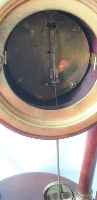 Junghans Portico Clock HAC 1920s Key Pendulum Wooden Antique Column 8