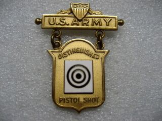 . Us Army Badge Distinguished Pistol Shot,  1950s