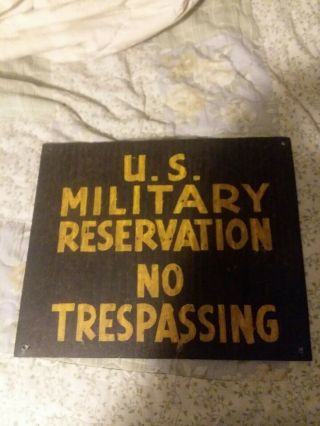 Military Sign,  World War 2 Era,  Very Rare,  All