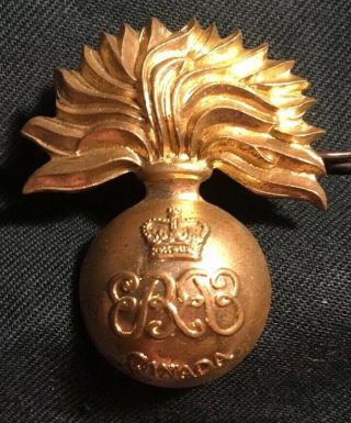 The Canadian Grenadier Guards Canada Cap Badge Hat Brass