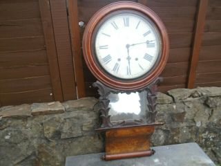 Antique Walnut Drop Dial Wall Clock - Seth Thomas