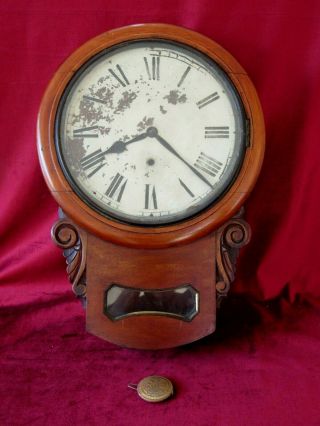 Mahogany Drop Dial Clock.  Newhaven Usa