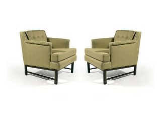 Pair Mid Century Modern 250 Lounge Chairs By Edward Wormley For Dunbar