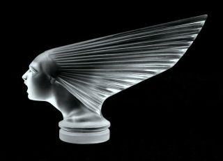 Art Deco Glass Car Mascot Figurine ' Victoire ' Hood Ornament H.  Hoffmann 1930 ' s 5